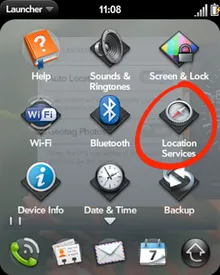 Location Services menu